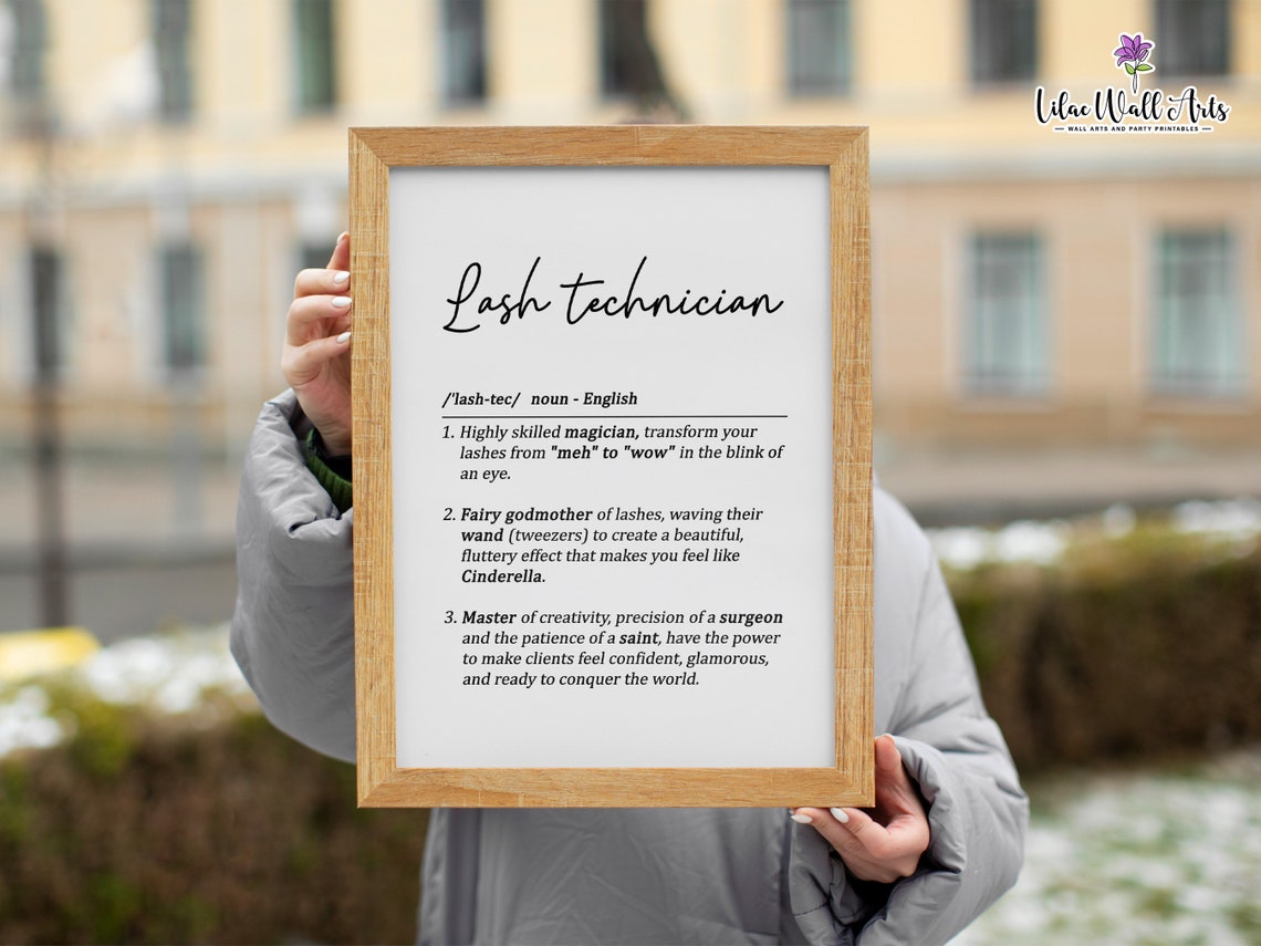 Lash Technician Definition Funny Salon Tech Dictionary Wall Print - Image 5
