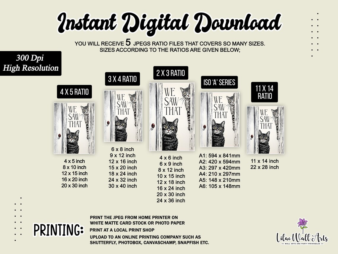 We Saw That Two Cats Peeking Behind Curtain Funny Cat Art Poster - Image 2