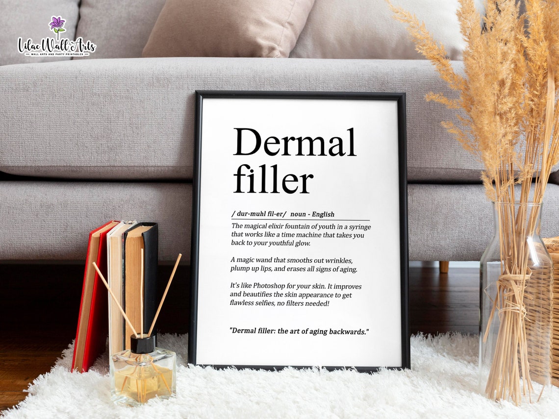 Dermal Filler Definition Funny Aesthetic Clinic Dictionary Wall Print - Image 3