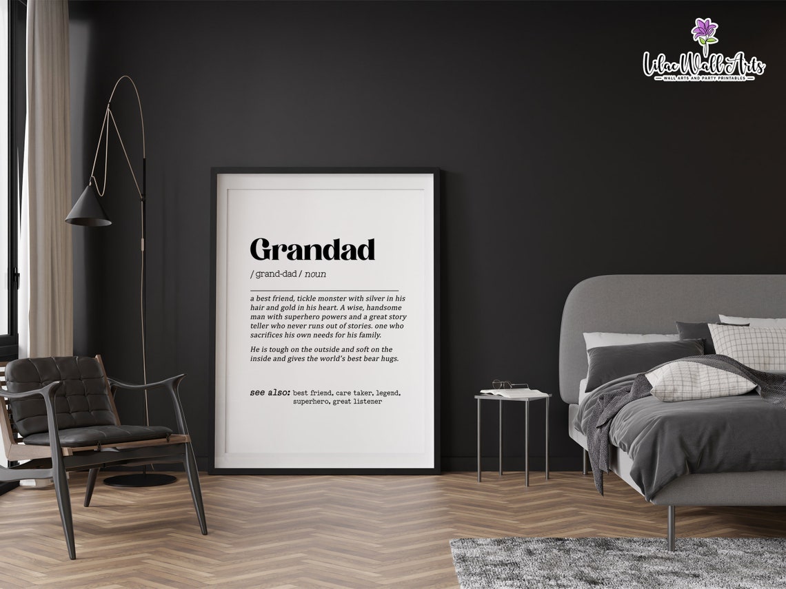 Grandad Definition Heartfelt Gift for Grandpa Typography Wall Art - Image 4
