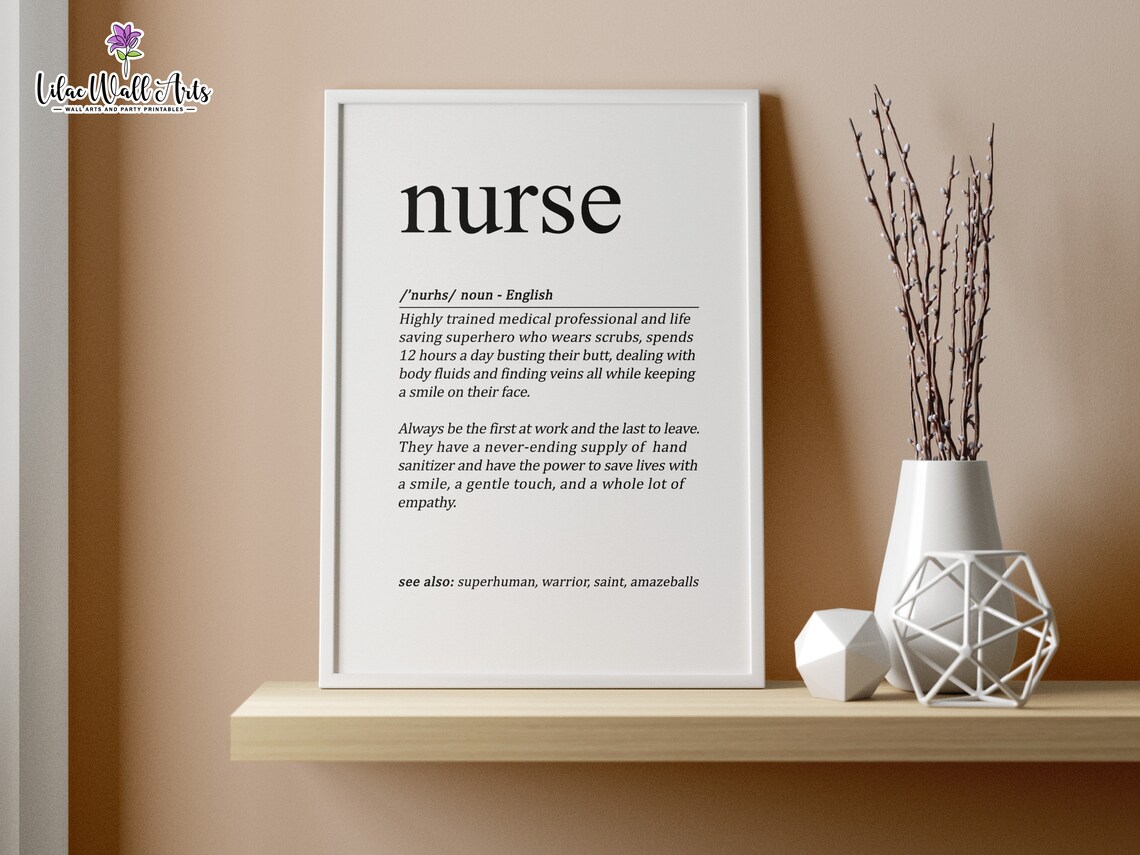 Nurse Definition Funny Healthcare Superhero Graduation Gift Wall Print - Image 5