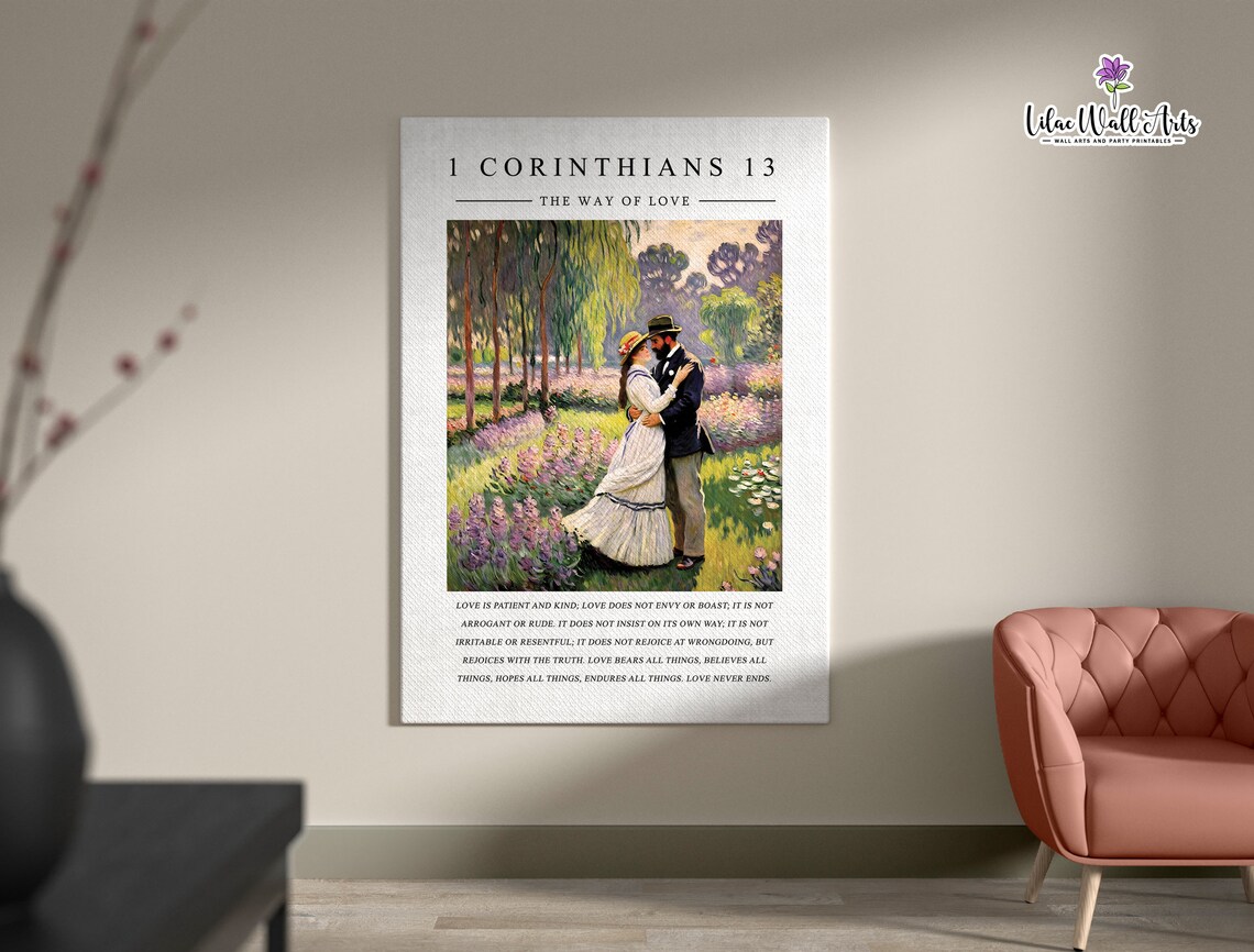 1 Corinthians 13 The Way Of Love Vintage Couple Garden Poster - Image 5