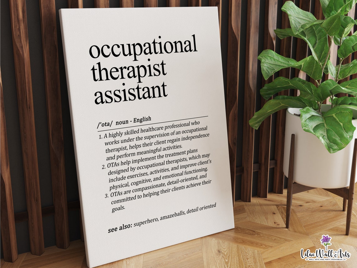 Occupational Therapist Assistant Definition Healthcare Gift Wall Print - Image 6