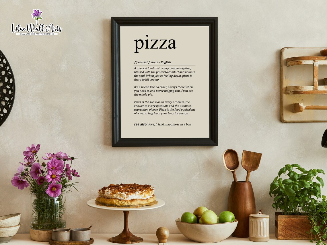 Pizza Definition Funny Kitchen Wall Art Print - Image 2