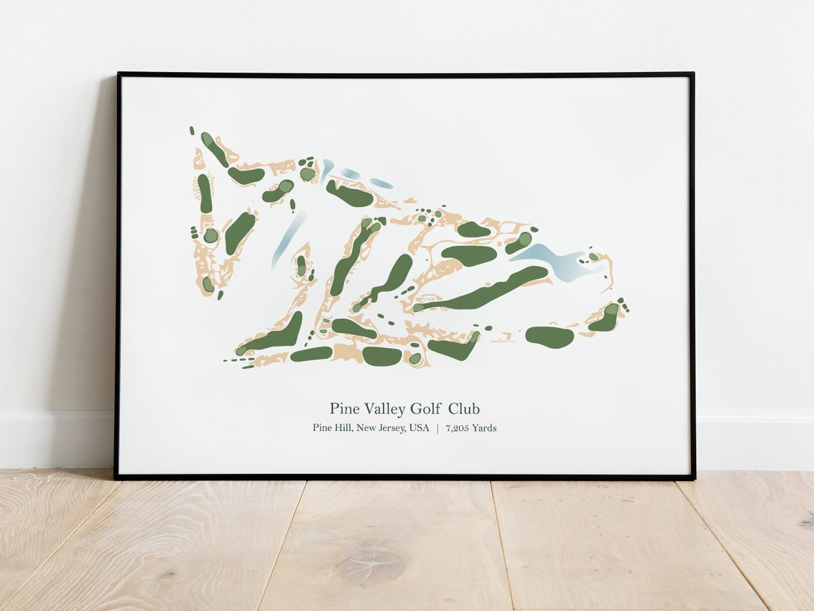 Pine Valley Golf Club Pine Hill New Jersey Course Map Poster