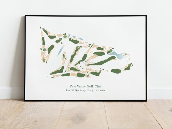 Pine Valley Golf Club Pine Hill New Jersey Course Map Poster