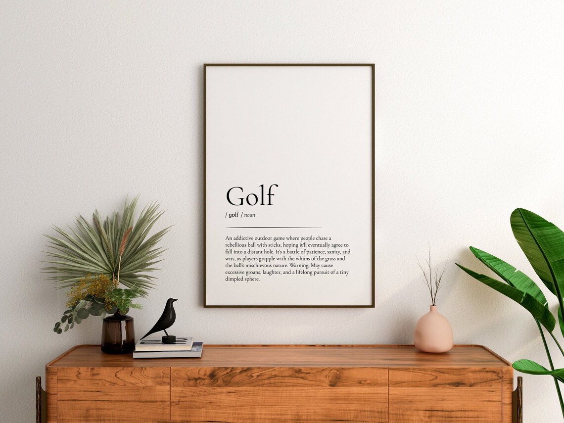 Golf Dictionary Definition Noun Funny Golfer Gift Typography Poster