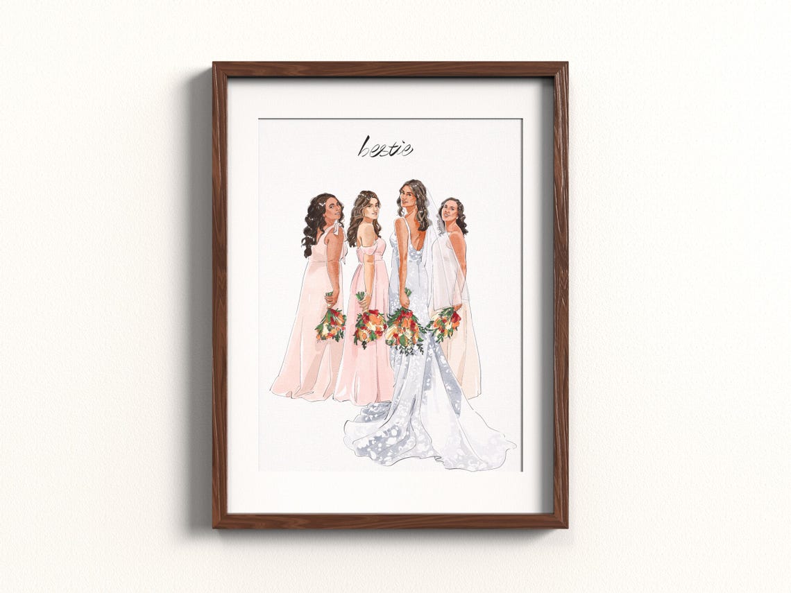 Glamorous Champagne Pop Wedding Couple Fashion Illustration Art Poster - Image 5