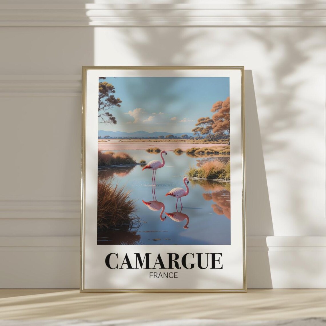 Camargue Provence Travel Poster, French Landscape Art