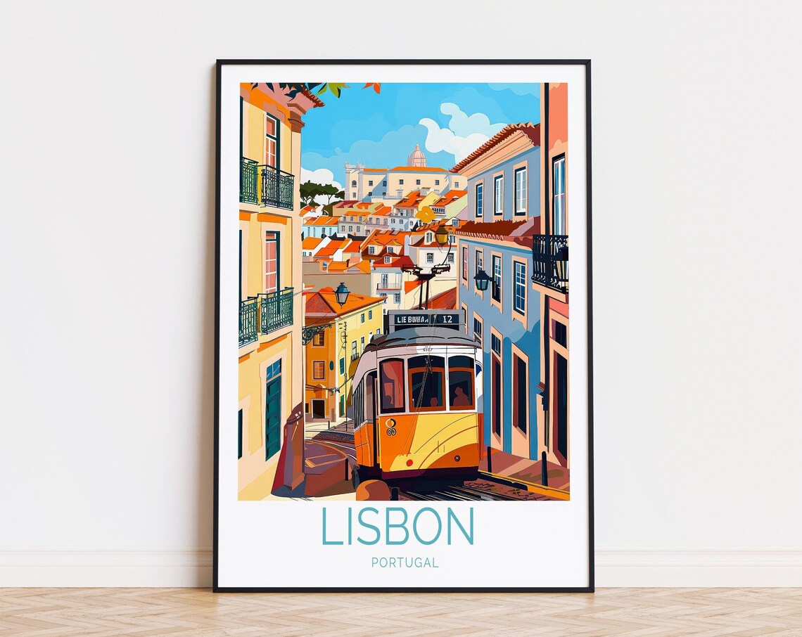 Lisbon Travel Poster Portugal Home Decor Print