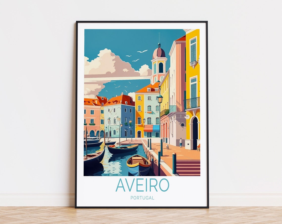 Aveiro Travel Poster Portugal Wall Art Aveiro Portugal Print Wedding Present Birthday Gifts Personalised Travel Poster