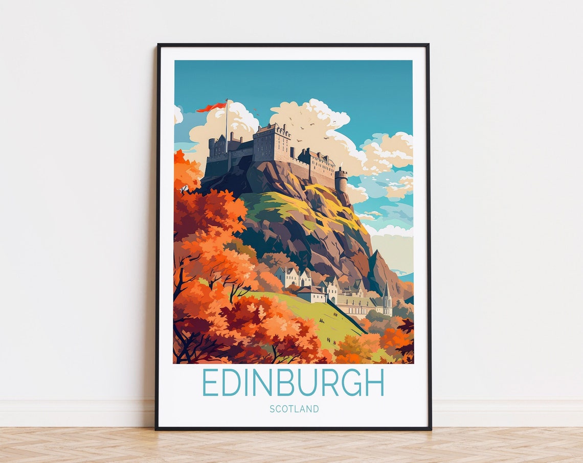 Edinburgh Travel Poster, Scotland Castle Art Print