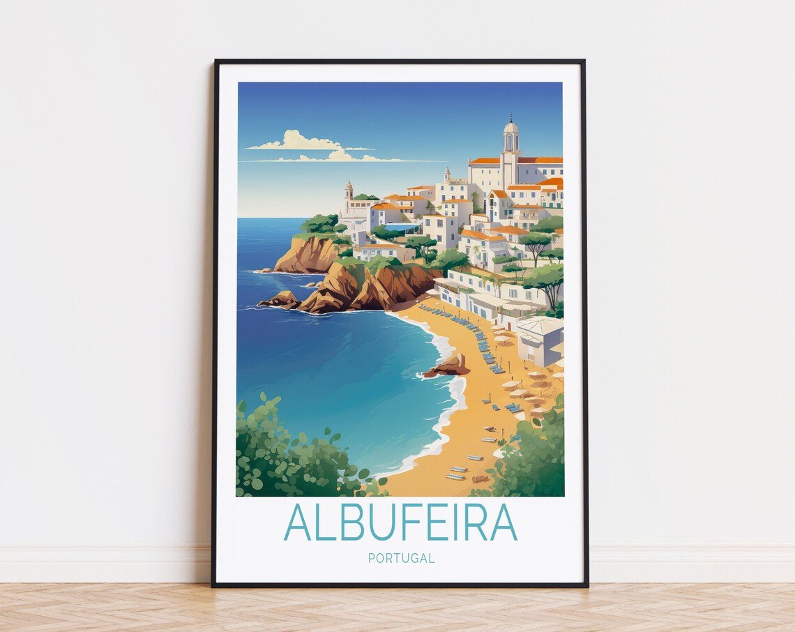 Albufeira Portugal Travel Poster, City Wall Art