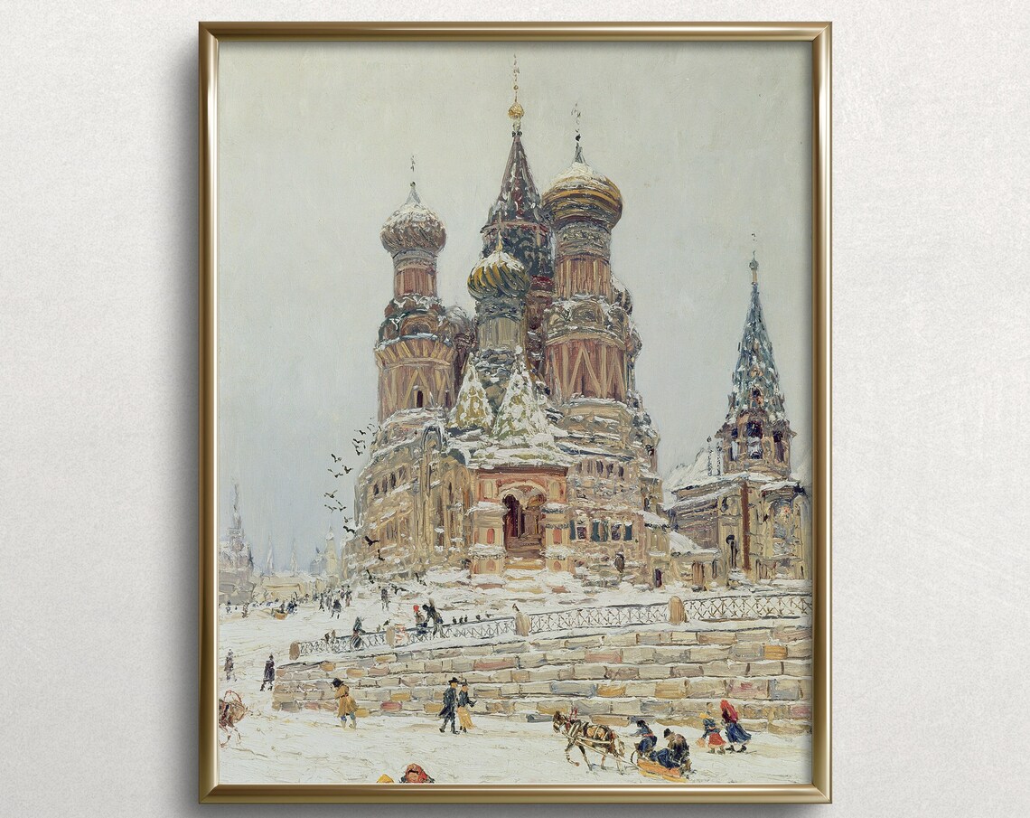 Winter In Russia Vintage Russian Landscape Art Print