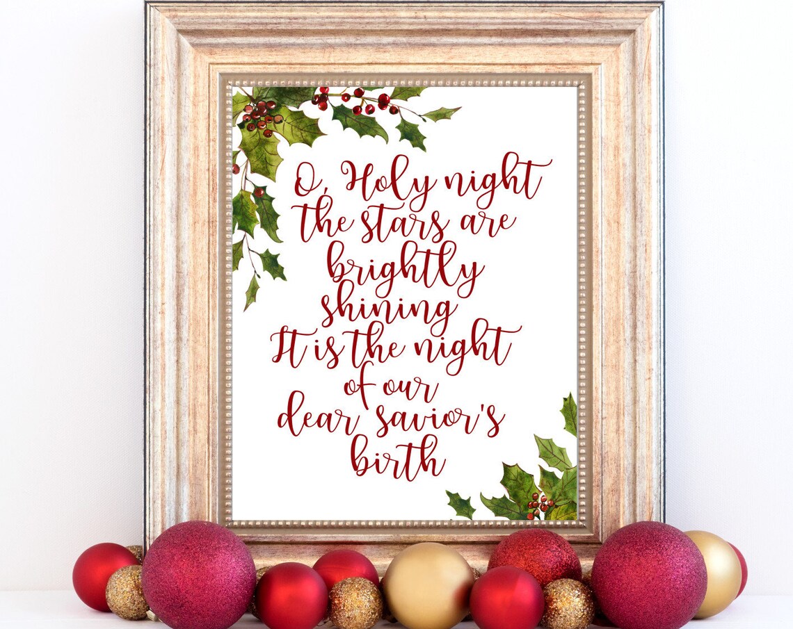 O Holy Night Christmas Carol Festive Art Print