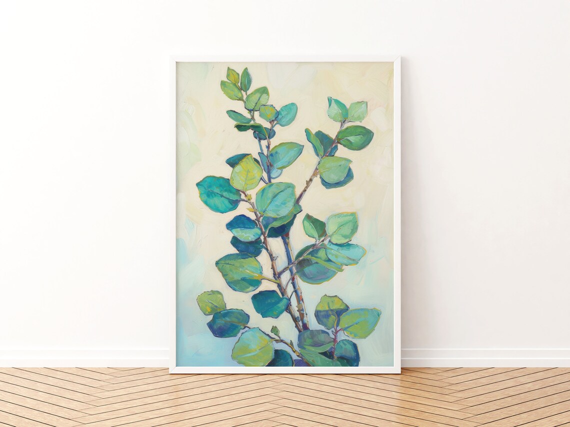 Eucalyptus Botanical Art Print, Cozy Home Office Decor - Image 3