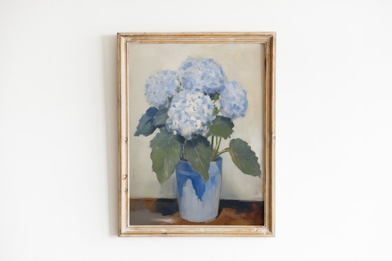 Vintage Hydrangea Print, French Country Wall Art