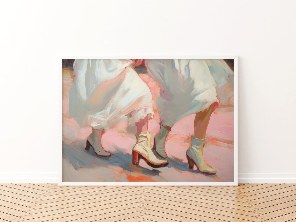 Girly Pink And White Dorm Art Print, Western Aesthetic - Image 3