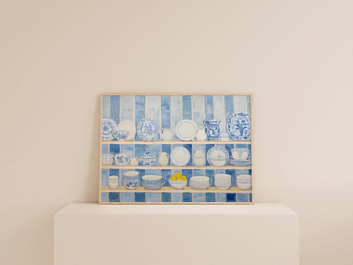 Blue Chinoiserie Ginger Jar Wall Art, Kitchen Decor - Image 2