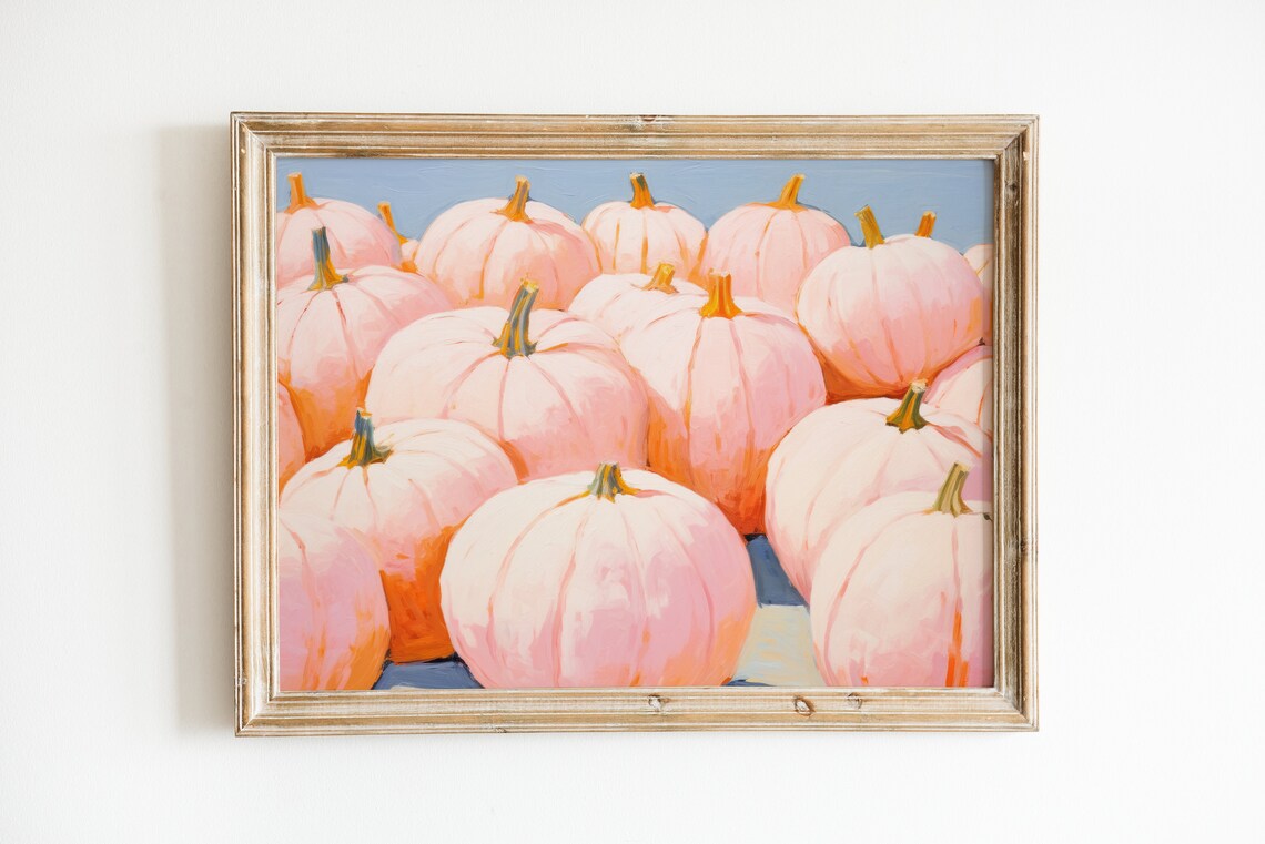 Girly Fall Pumpkin Decor Aesthetic Art Print