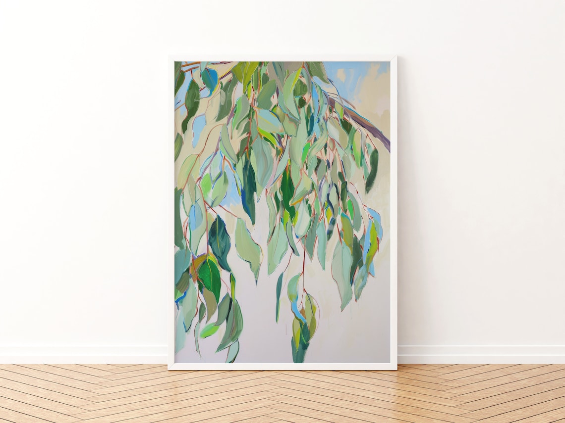 Abstract Botanical Print, Earthy Green Art Print - Image 3