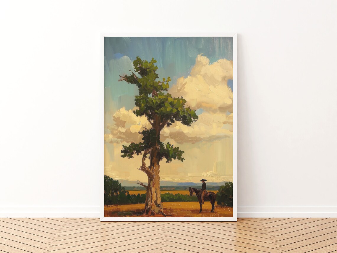 Vintage Western Cowboy Ranch House Art Print - Image 3