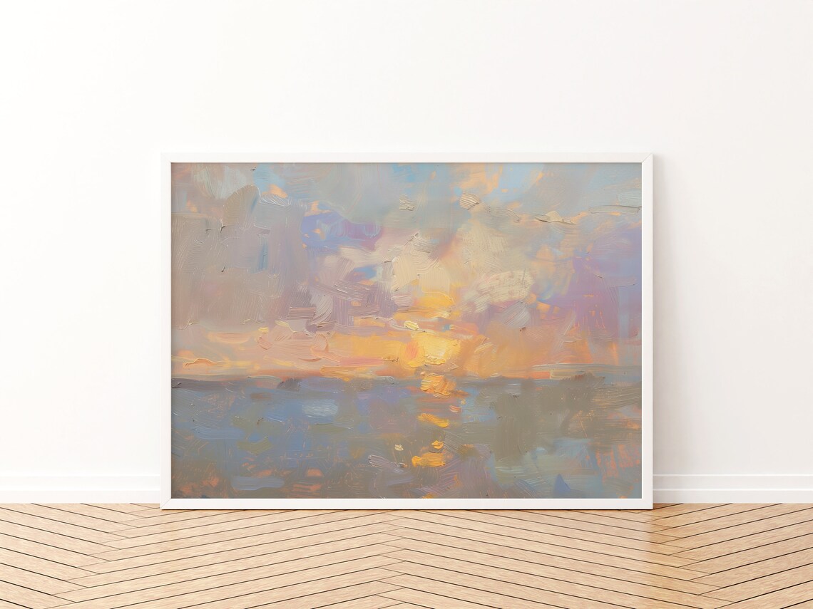 Sunset Painting Coastal Apartment Wall Art Print - Image 3