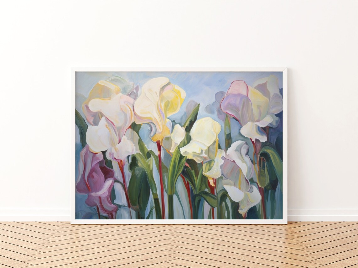 Abstract Floral Calla Lily Art Print, Soft Botanical - Image 3