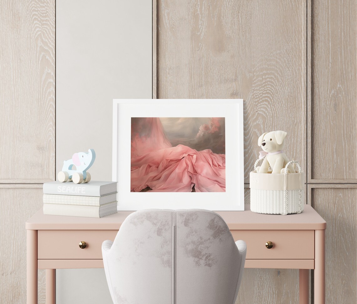 Pink Princesscore Print, Antique Oil Painting - Image 2