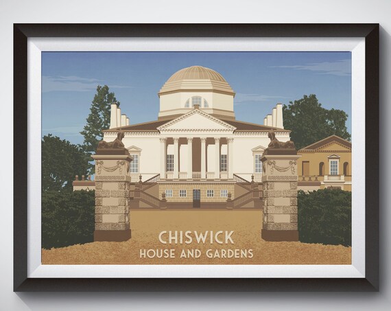 Chiswick House And Gardens Vintage Travel Poster