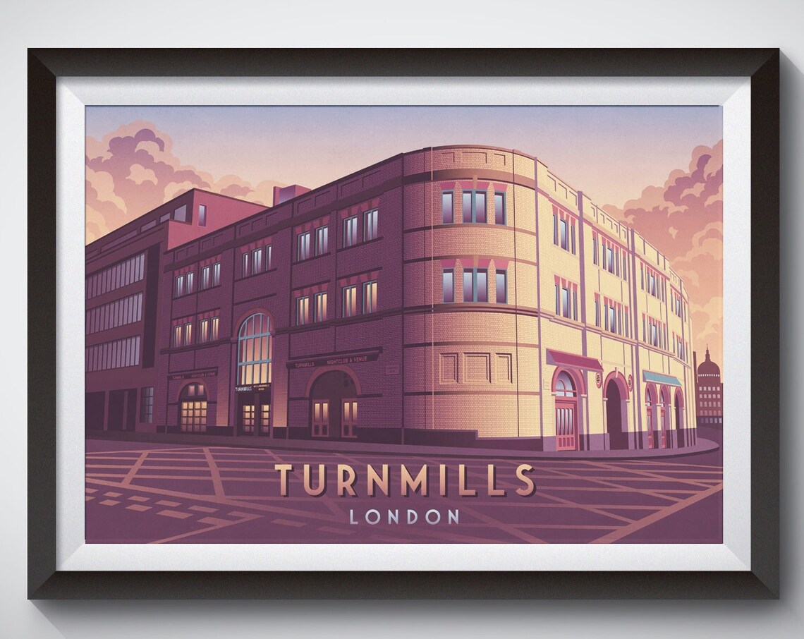 Turnmills London Travel Poster, Music Venue Print