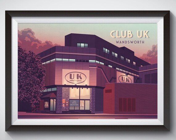 Club UK Wandsworth Poster, London Nightclub Print
