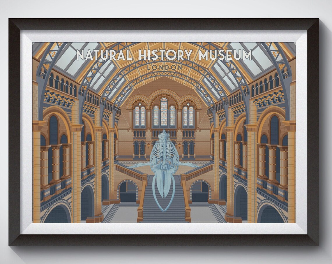 Natural History Museum London Travel Poster
