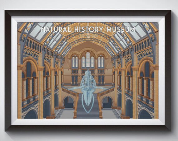 Natural History Museum London Travel Poster