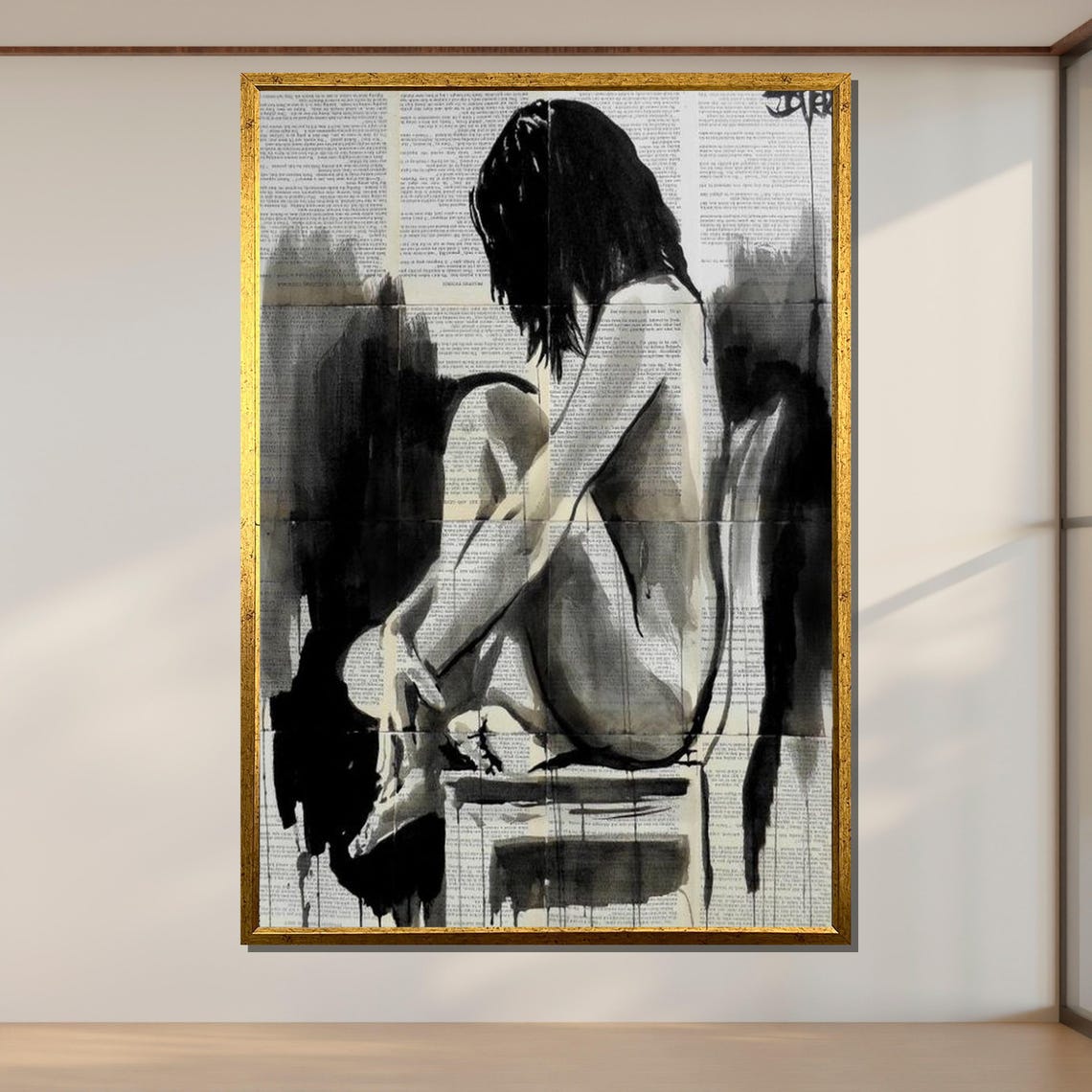 Monochrome Nude Art Print Abstract Ink Drawing Black And White Minimalist Artwork Artistic Nude Poster Contemporary Wall Art Ready To - Image 2