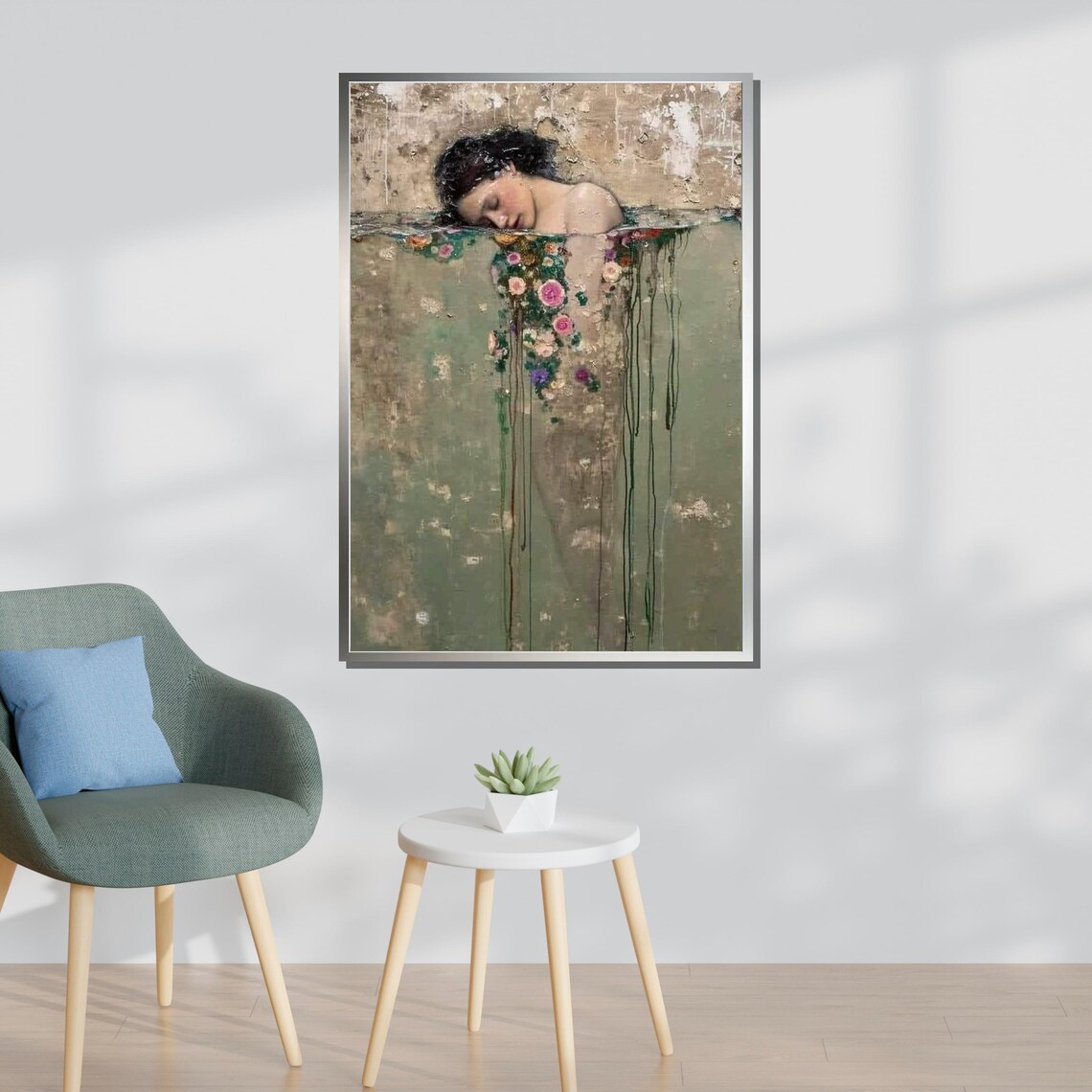 Surreal Floral Woman In Water, Dreamlike Art Print - Image 3