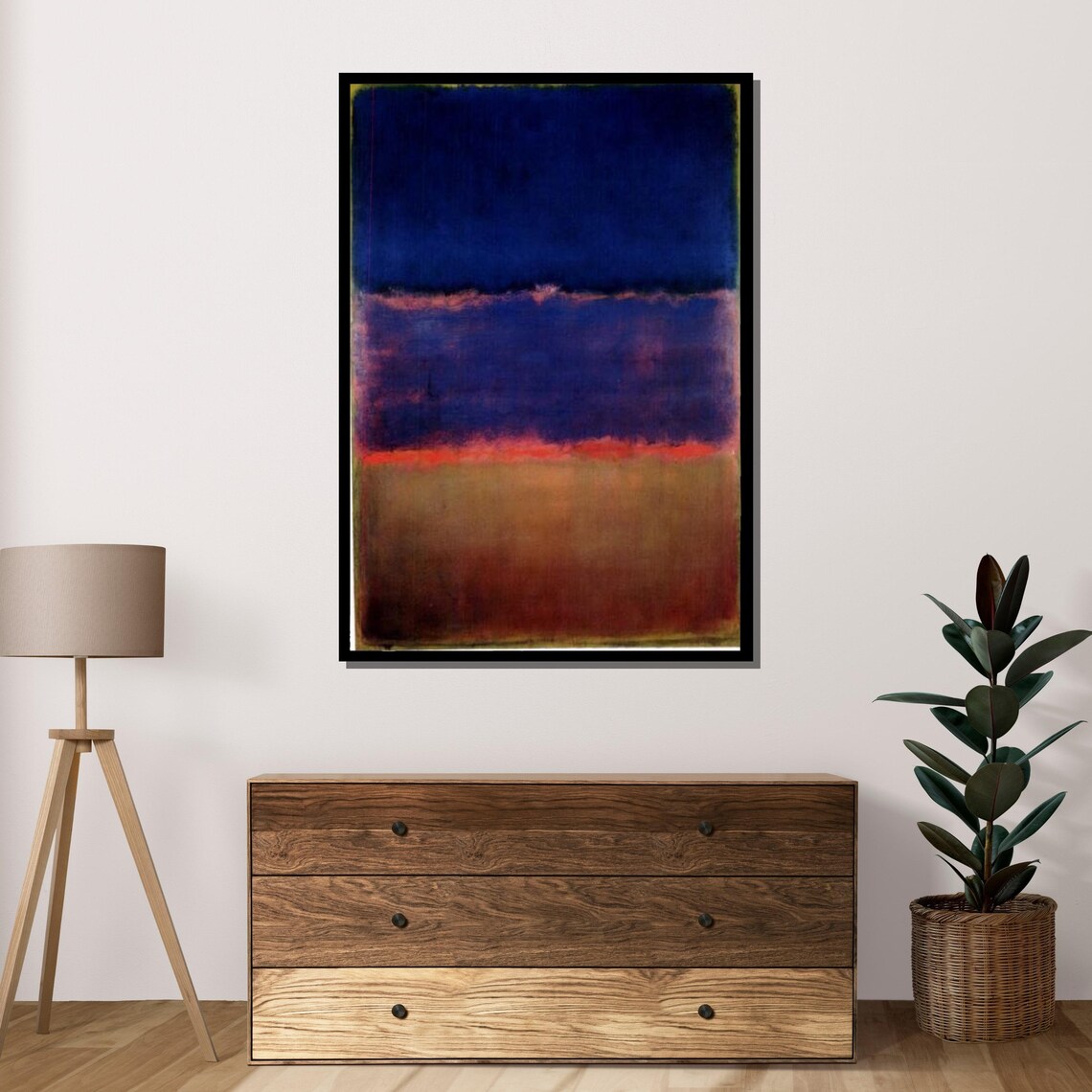 Deep Horizon Color Field Navy Purple Red Stripe Modern Abstract Poster - Image 4