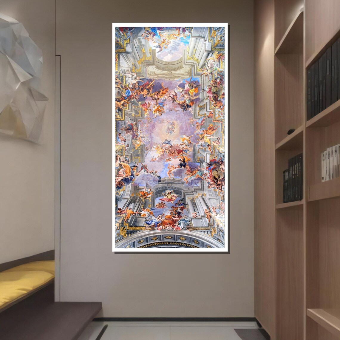 Baroque Ceiling Fresco Angels In Heaven Ornate Church Art Rome Wall Poster - Image 2