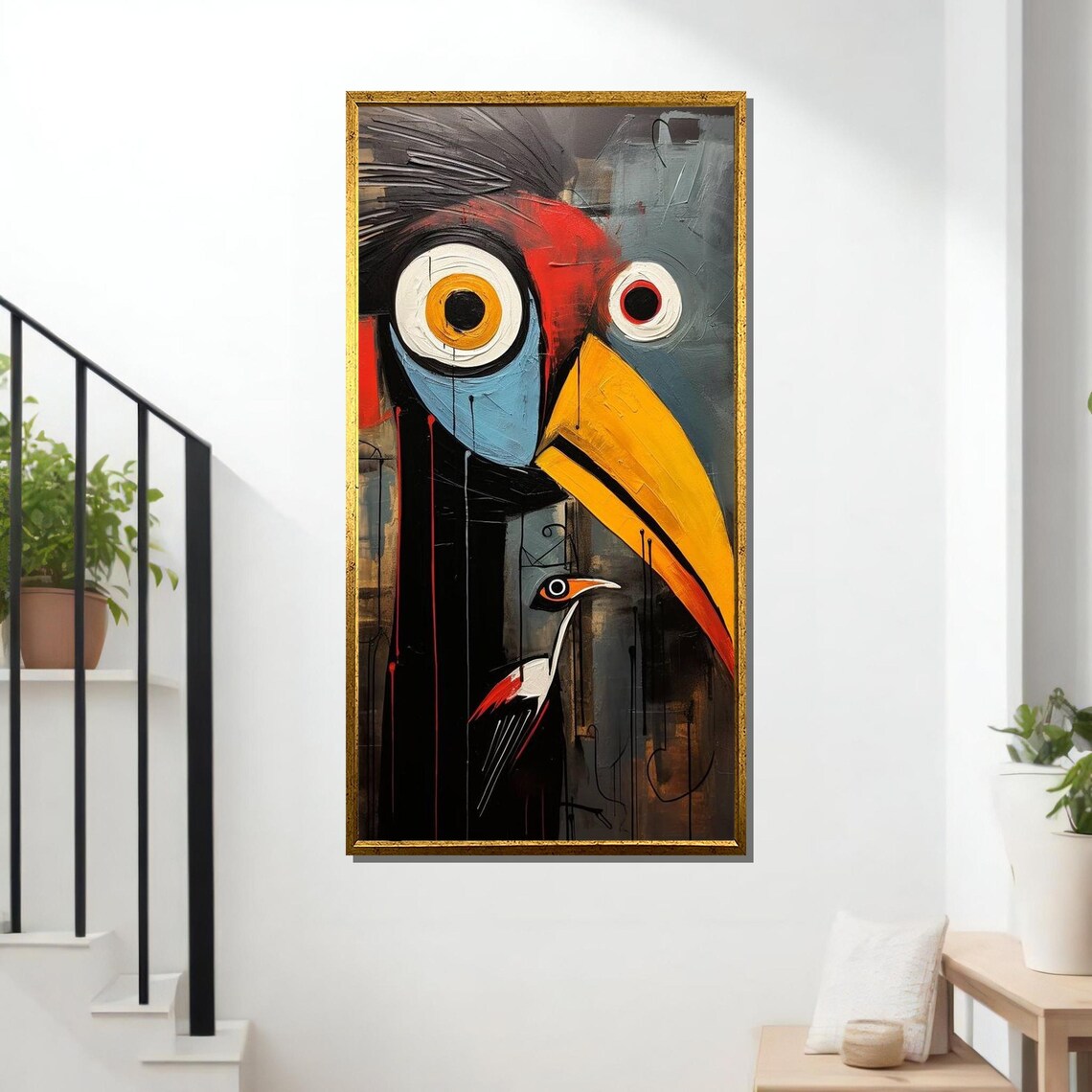 Bold Bird Abstraction, Modern Avian Wall Art Print