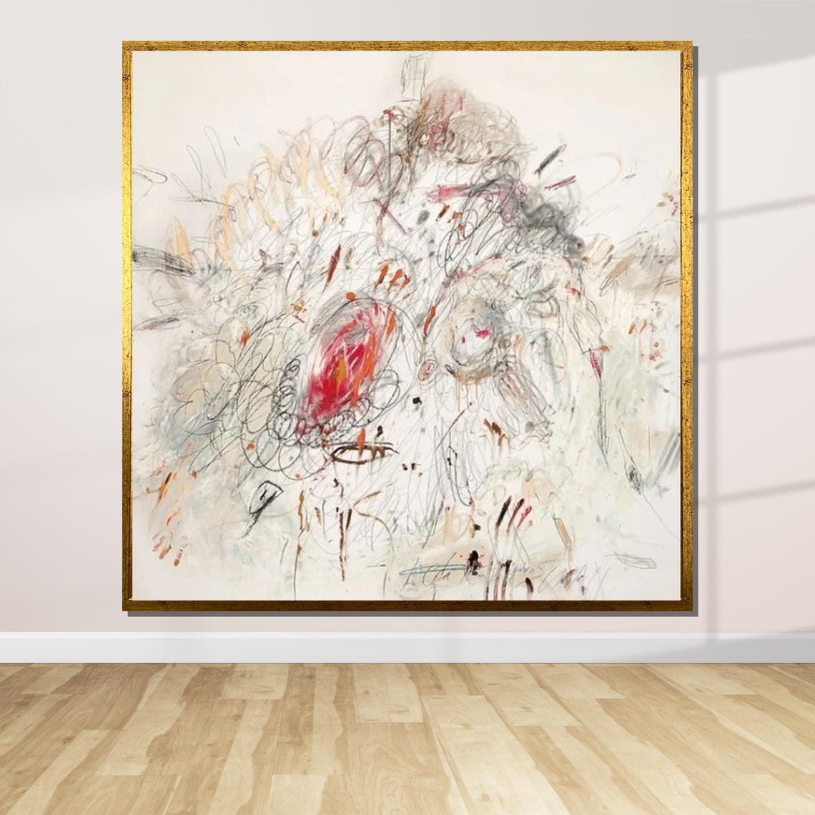 Gestural Scribble Abstract Art Expressive Ink Lines Modern Wall Poster