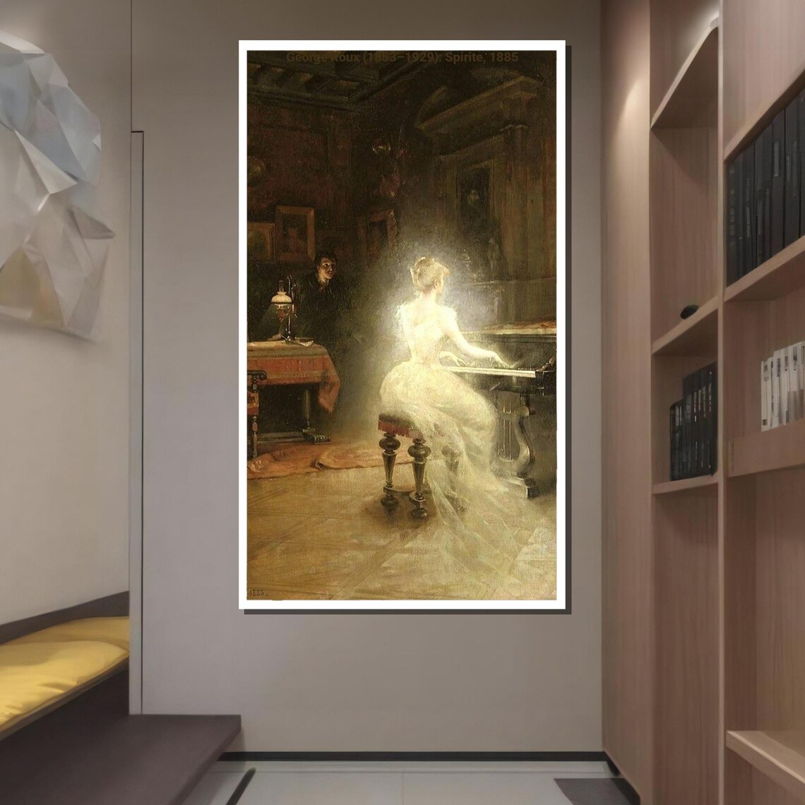 Spirit 1885 George Roux Ghostly Pianist Haunted Painting Art Print - Image 4