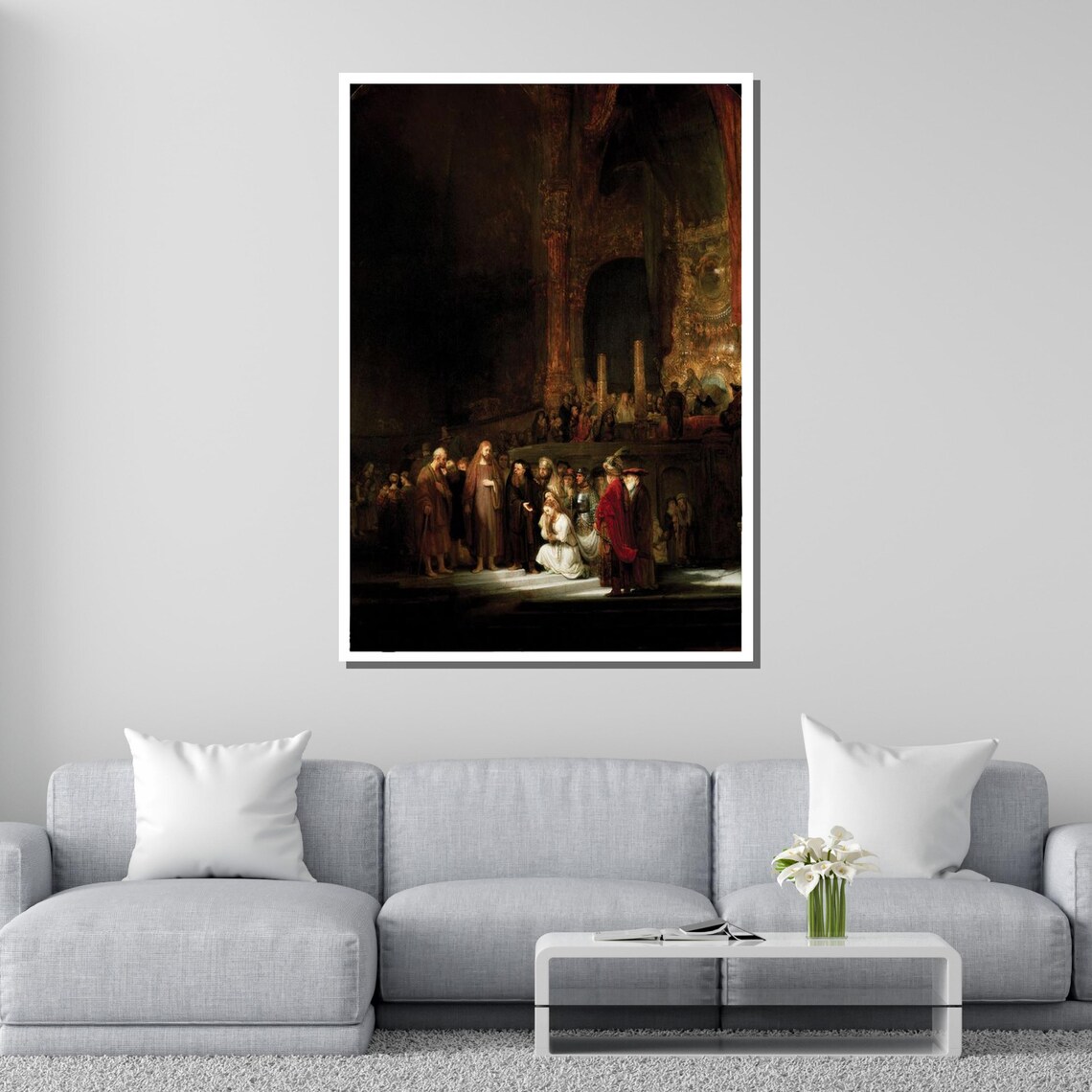 Rembrandt Christ And The Adulteress Art Print - Image 2