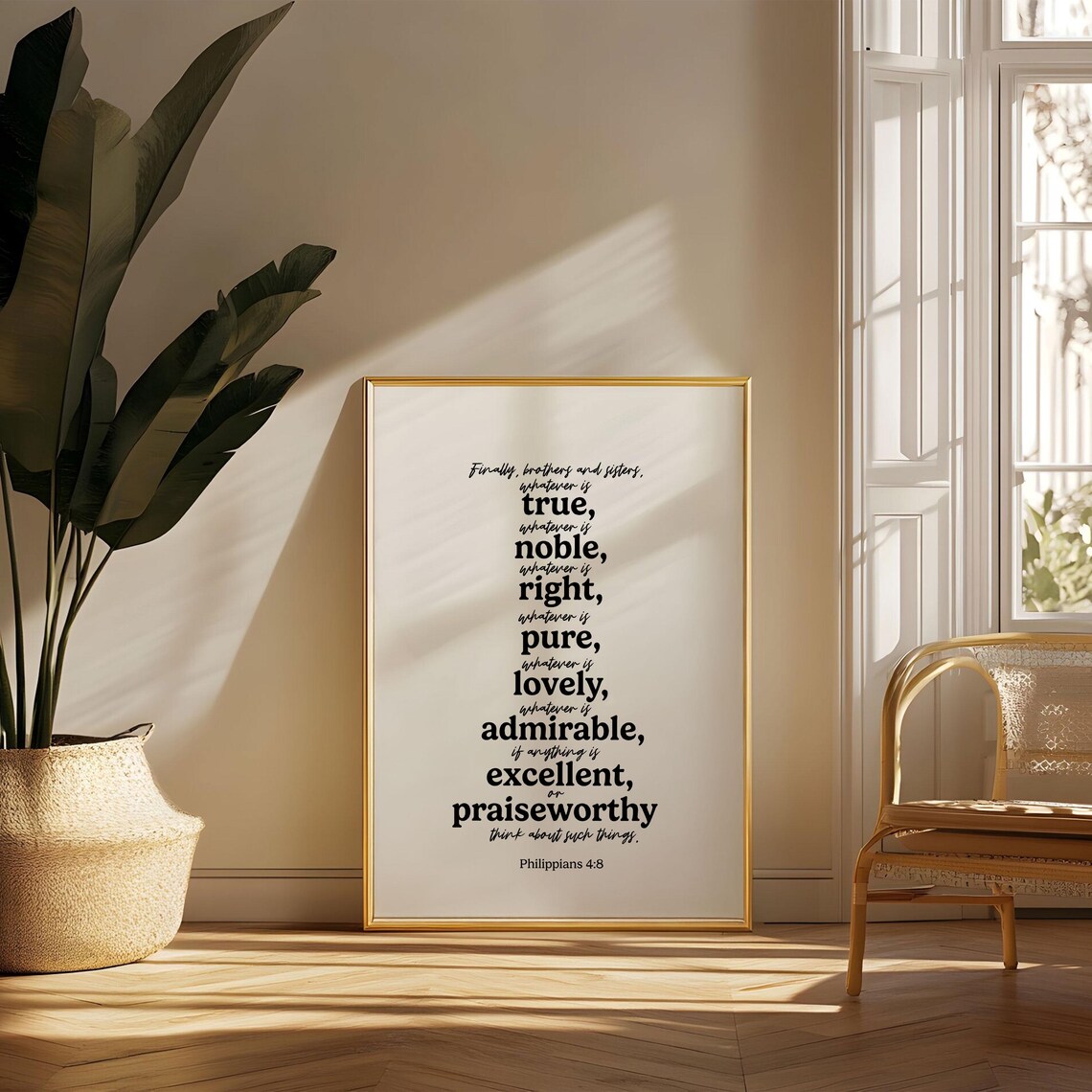 Philippians 4 8 Whatever Is True Noble Right Pure Mixed Typography Poster