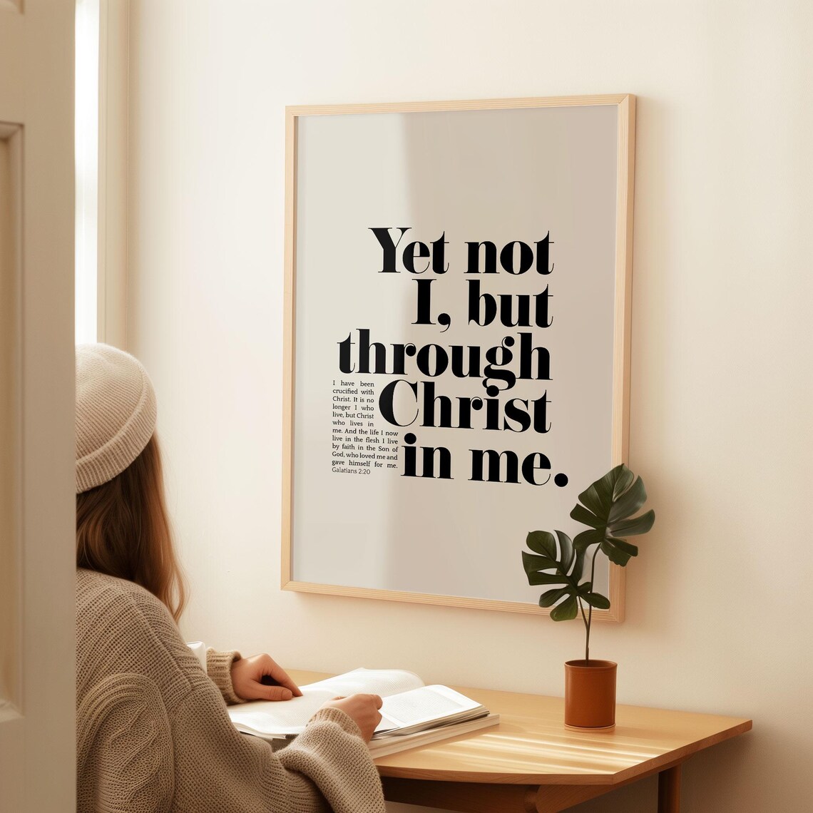 Yet Not I, Through Christ in Me Christian Art Print