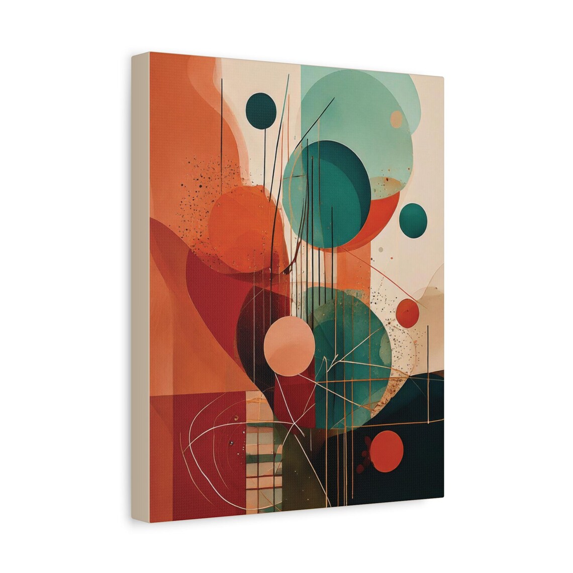Abstract Terracotta Geometric Design, Minimalist Modern Decor - Image 3