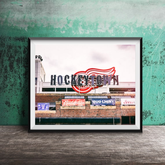 Detroit Photography Print Original Wall Art Photo Modern Photography Unframed Decor Hockeytown Detroit Redwings Hockey