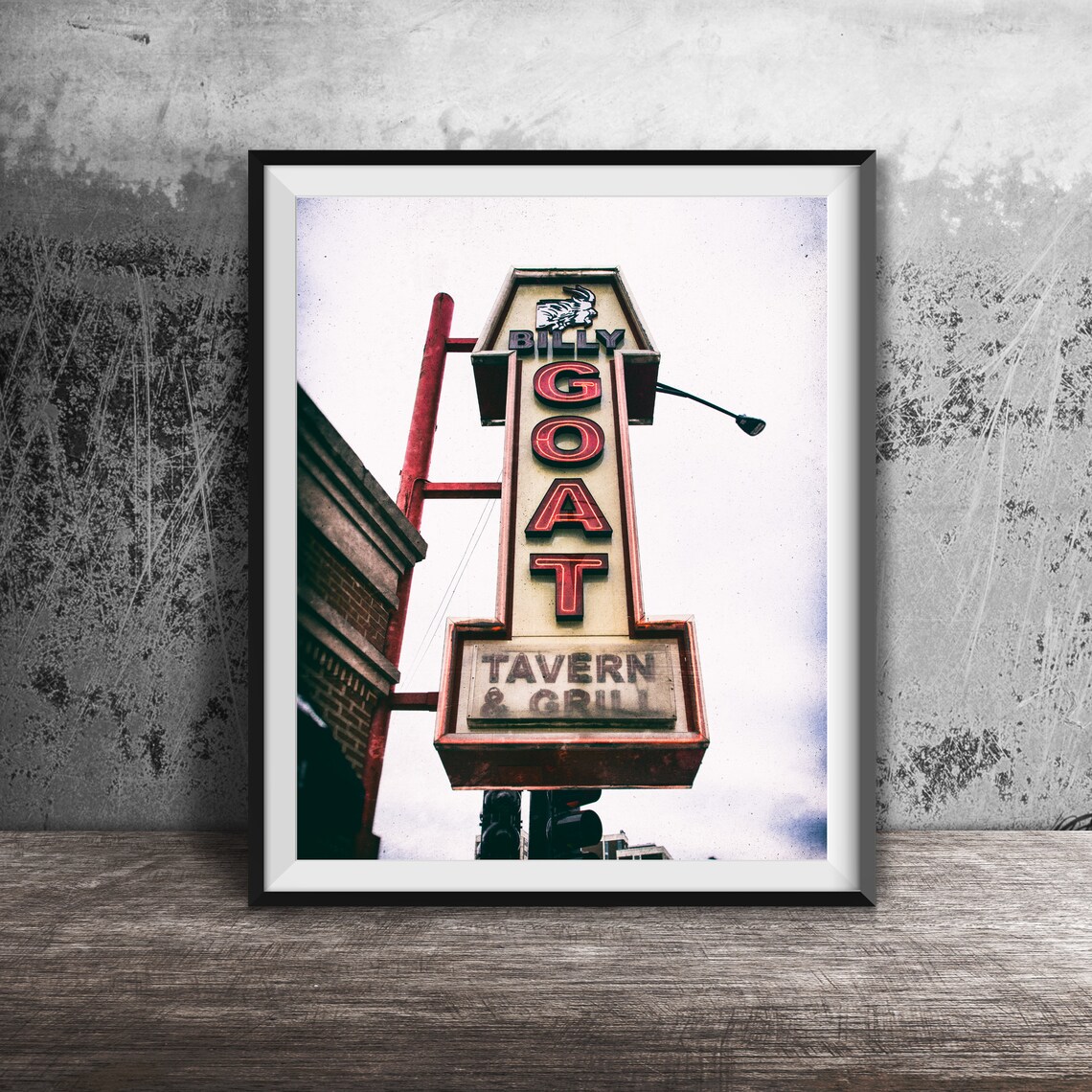 Billy Goat Tavern and Grill Vertical Neon Sign Chicago Poster