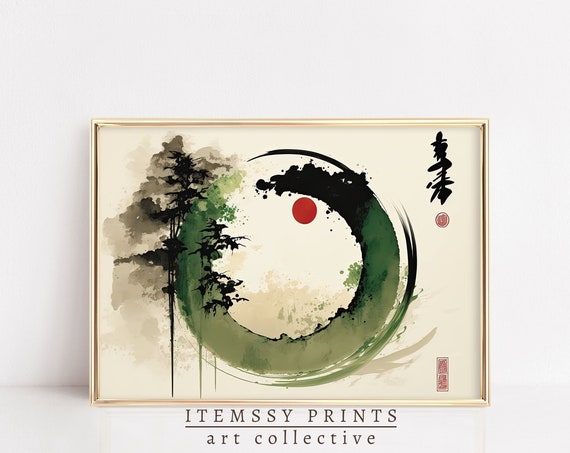 Vintage Japanese Print Scandinavian Wall Art Asian Print Japandi Zen Art Japanese Modern Home Decor Farmhouse Decor