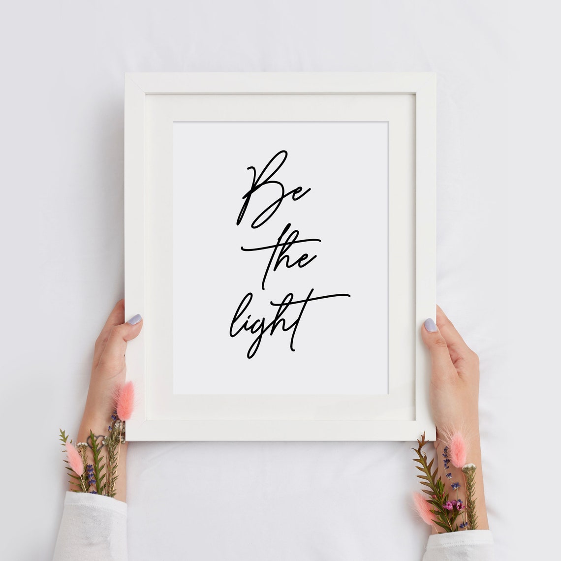 Be The Light Minimalist Script Inspirational Typography Poster - Image 4
