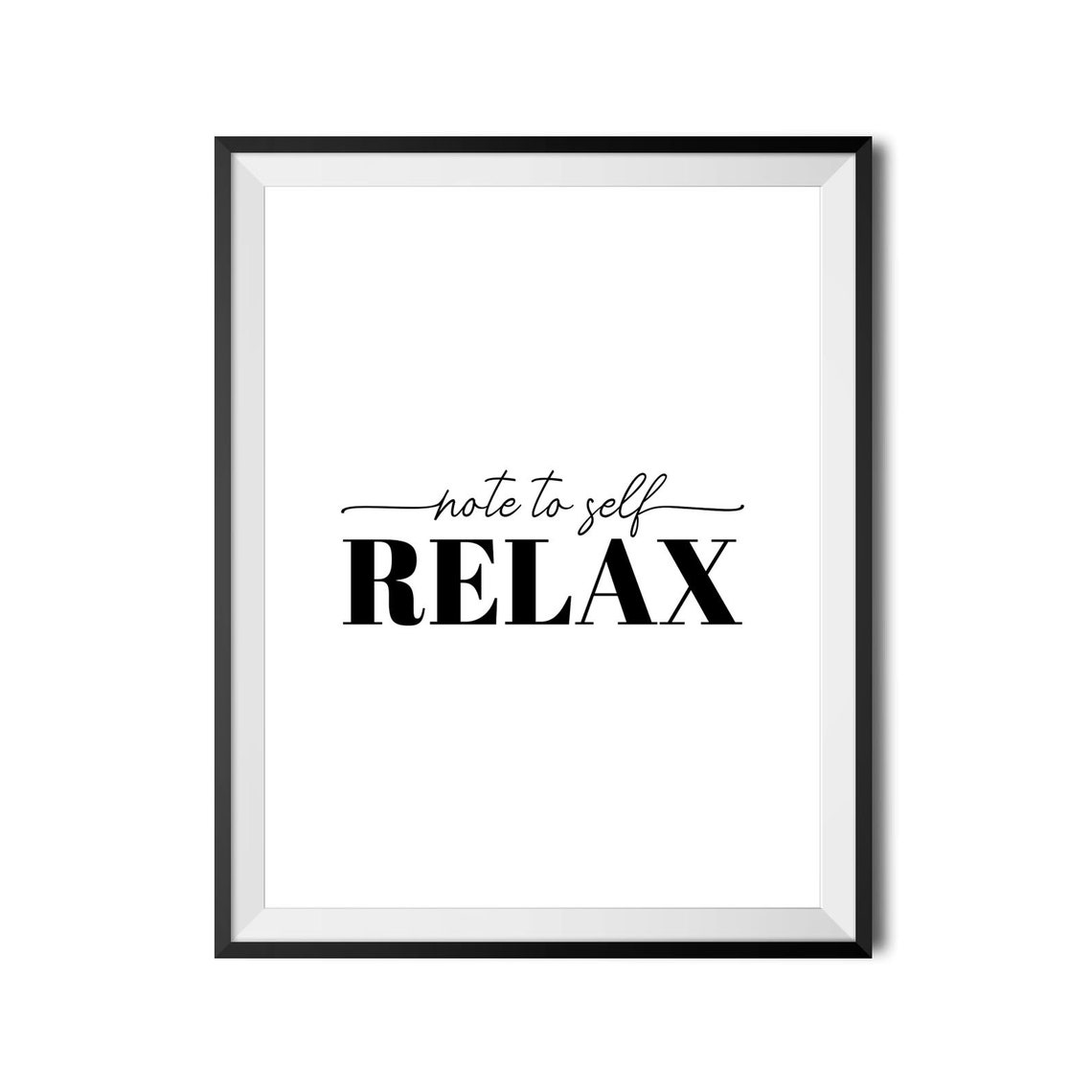 Note To Self Relax Daily Reminder Self Care Mindful Script Poster - Image 4